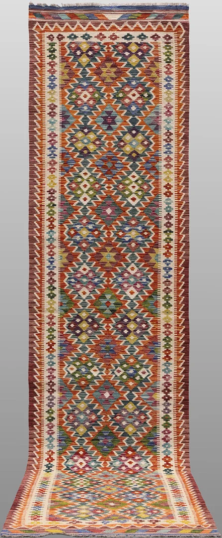 ORIENTMATTA. Kelim klassisk design, gallerimodell, 390 x 85 cm. — Oriental Carpets & Textiles — Gomér & Andersson Linköping
