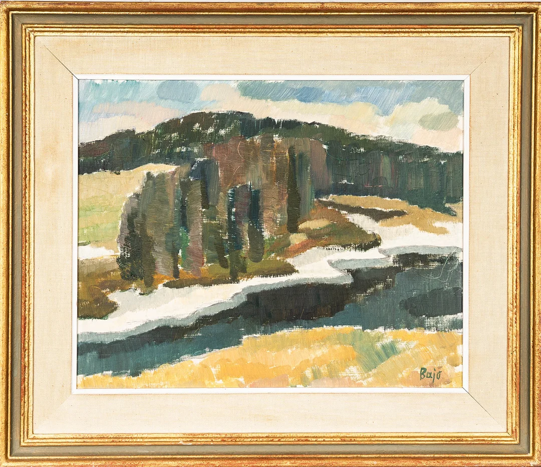 BERTIL JOHANSSON-BAJO. Olja på pannå, Signerad. — Paintings — Norrlands Auktionsverk