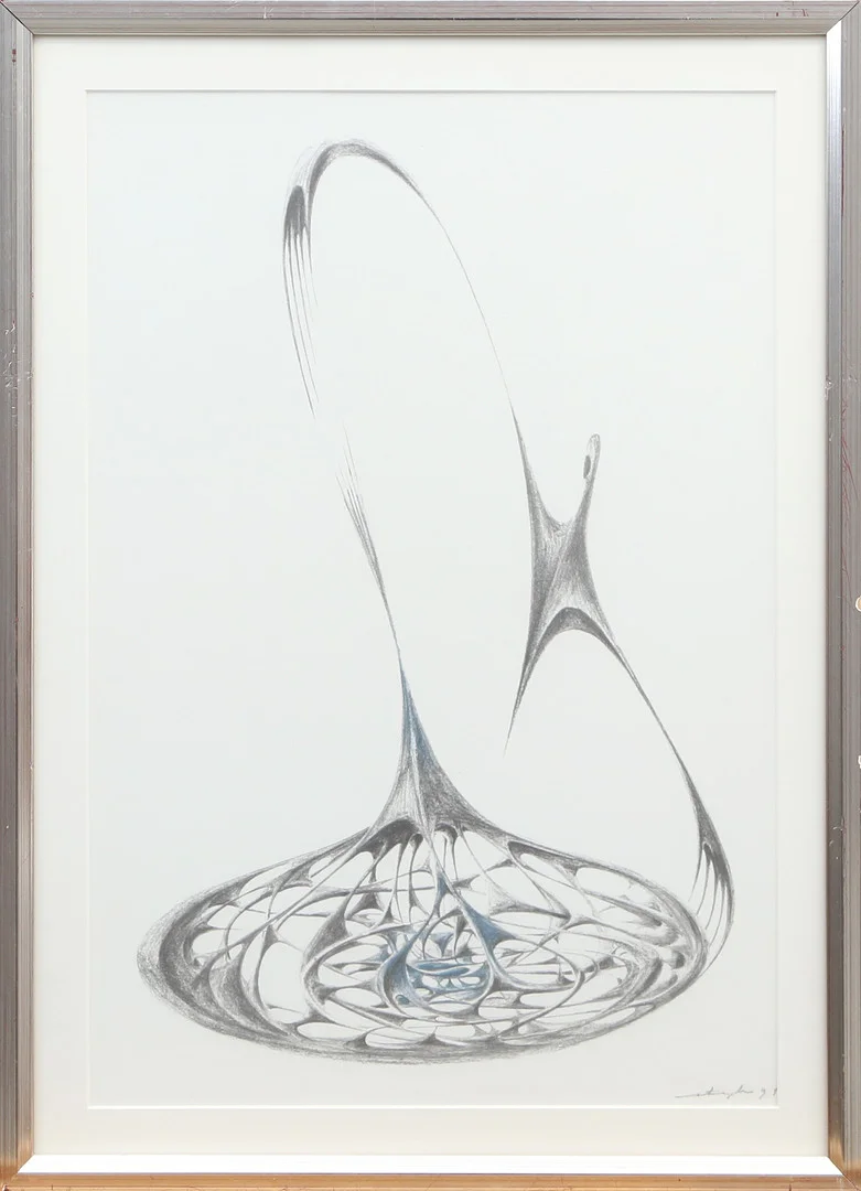 OIDENTIFIERAD KONSTNÄR. TECKNING, signerad. — Drawings — Kalmar Auktionsverk