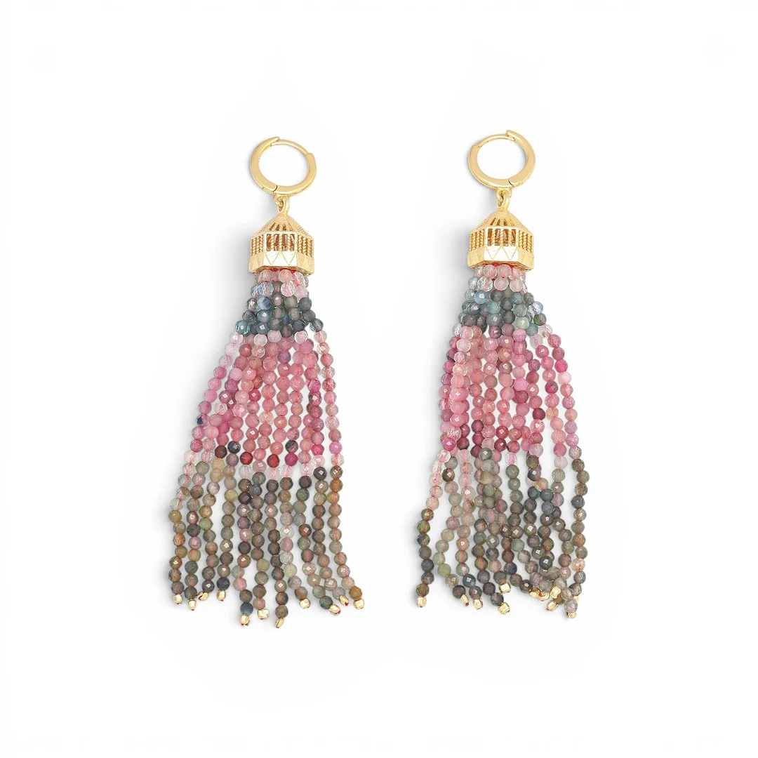 Long arrings with tourmaline beads. — Earrings — Balclis