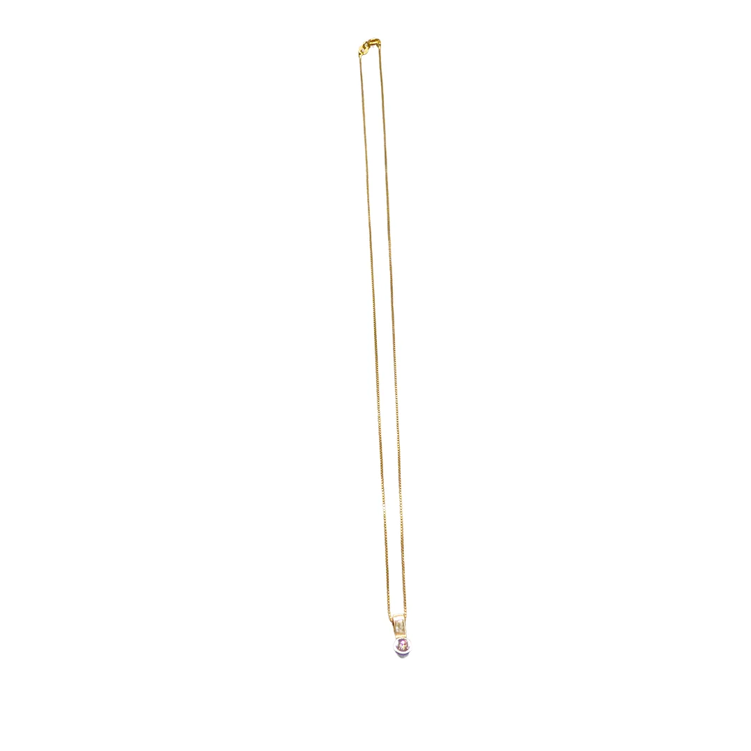 585ER GELBGOLDKETTE MIT 585ER GOLD ANHÄNGER UND BRILLANTEN. — Necklace — Auktionshaus Stuber's Hammerschlag
