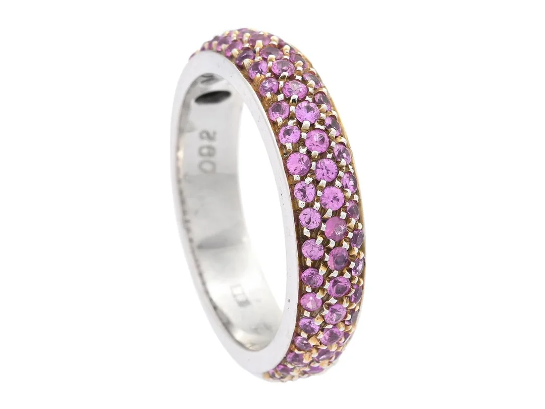 STRÖMDAHLS, ring, 18K vitguld, rosa safirer 0,92 ctv, stl 17 mm, vikt 6,0 g. — Smycken/Ring — Kaplans
