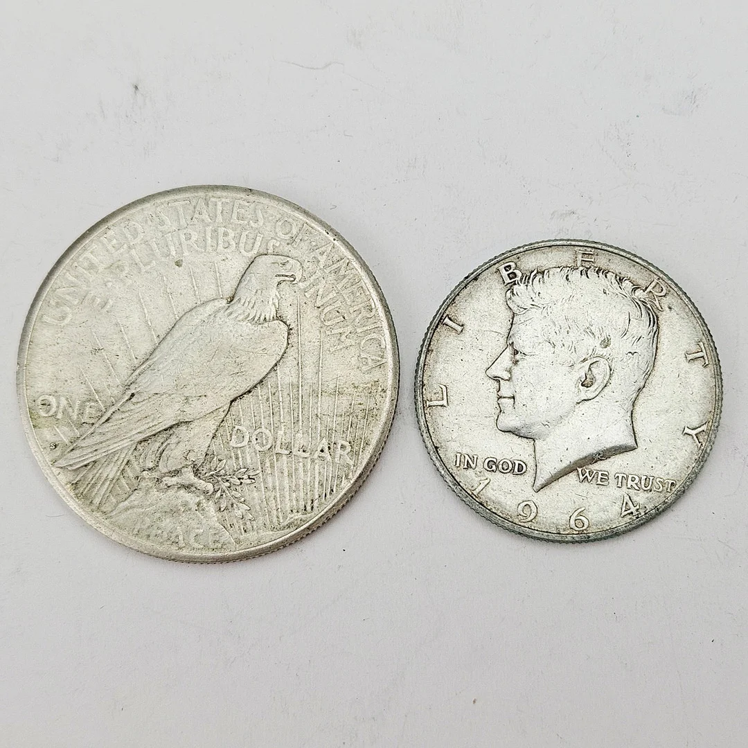 MYNT, 2 st, silverhalt 90 %, USA 1922-1964. — Coins & Banknotes — Auktionshuset Thörner & Ek