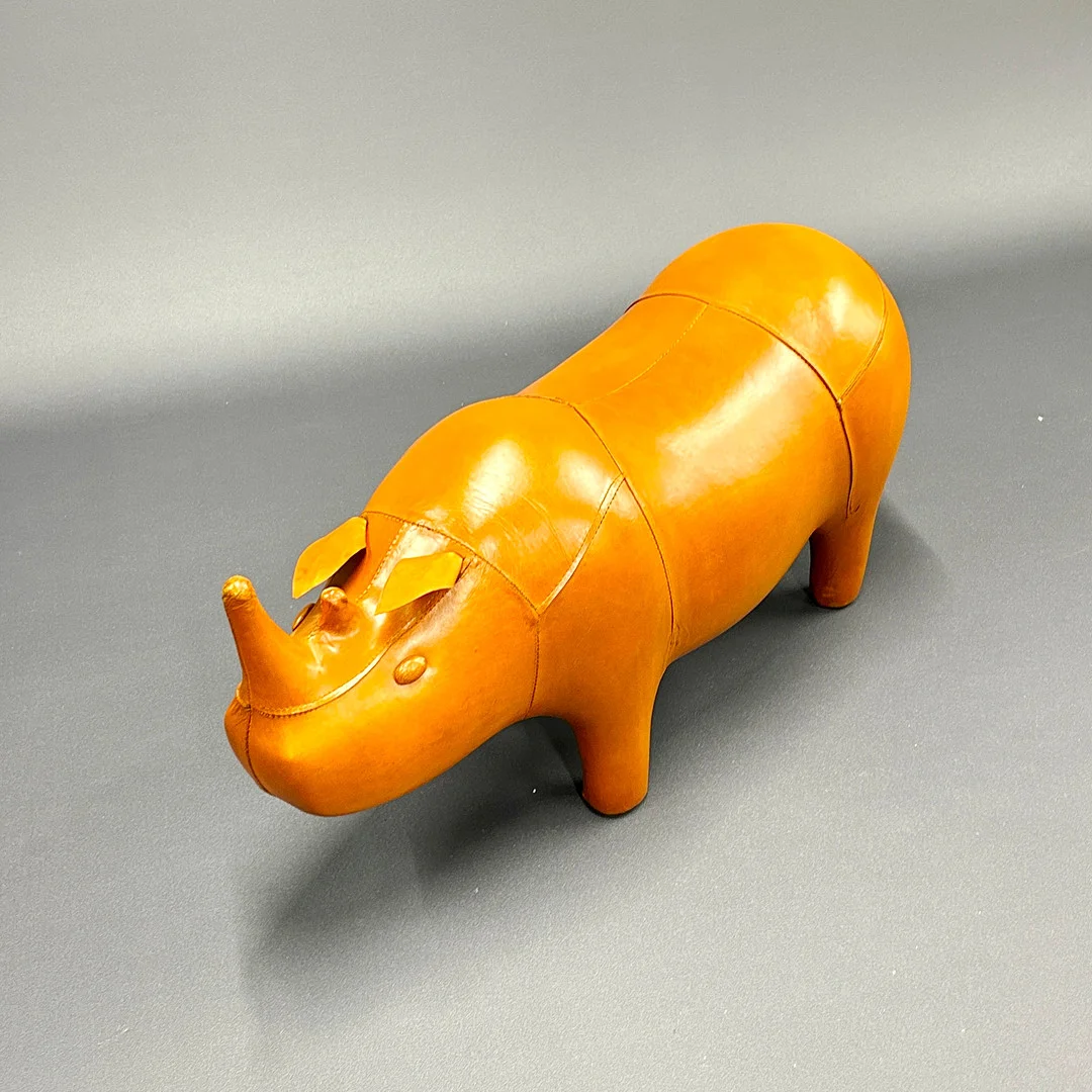 LEATHER RHINOCEROS FOOTSTOOL. — Other — Chalkwell Auctions