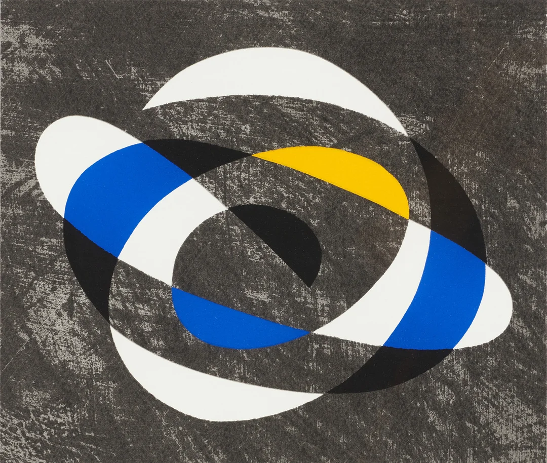 PIERRE OLOFSSON (1921-1996), Komposition, signerad och numrerad 101/300, färgserigrafi. — Engravings & Prints — Crafoord Auktioner Stockholm