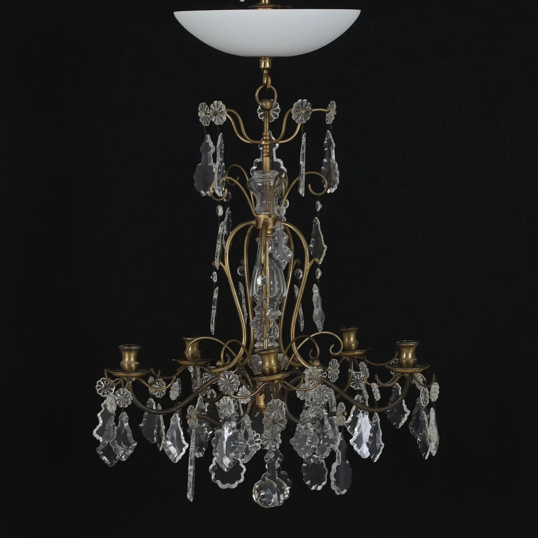 LJUSKRONA, med glasplafond, rokokostil, 1900-tal. — Chandeliers — Stadsauktion Sundsvall