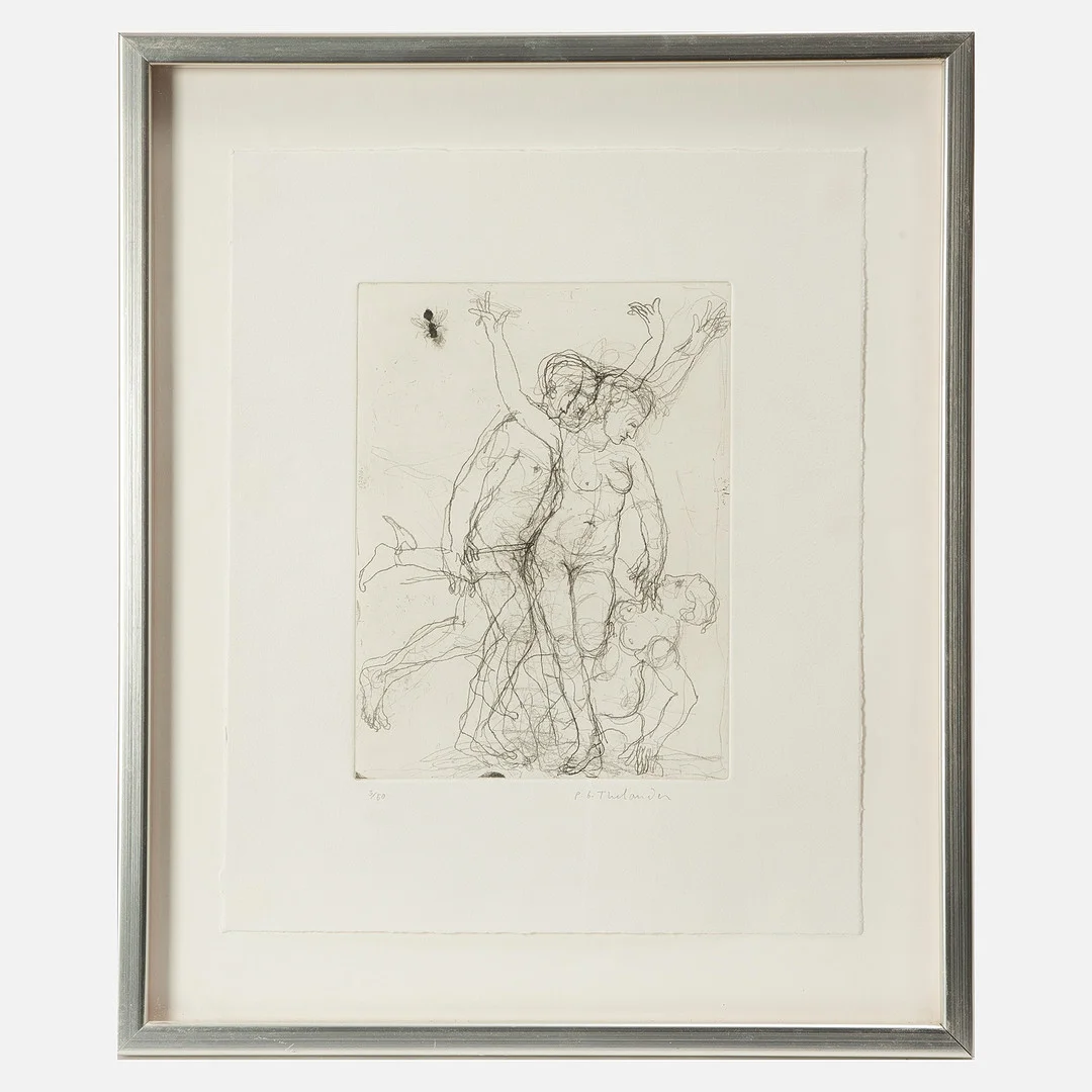 PG THELANDER. Etsning, signerad och numrerad 3/50. — Engravings & Prints — Stockholms Auktionsverk Göteborg