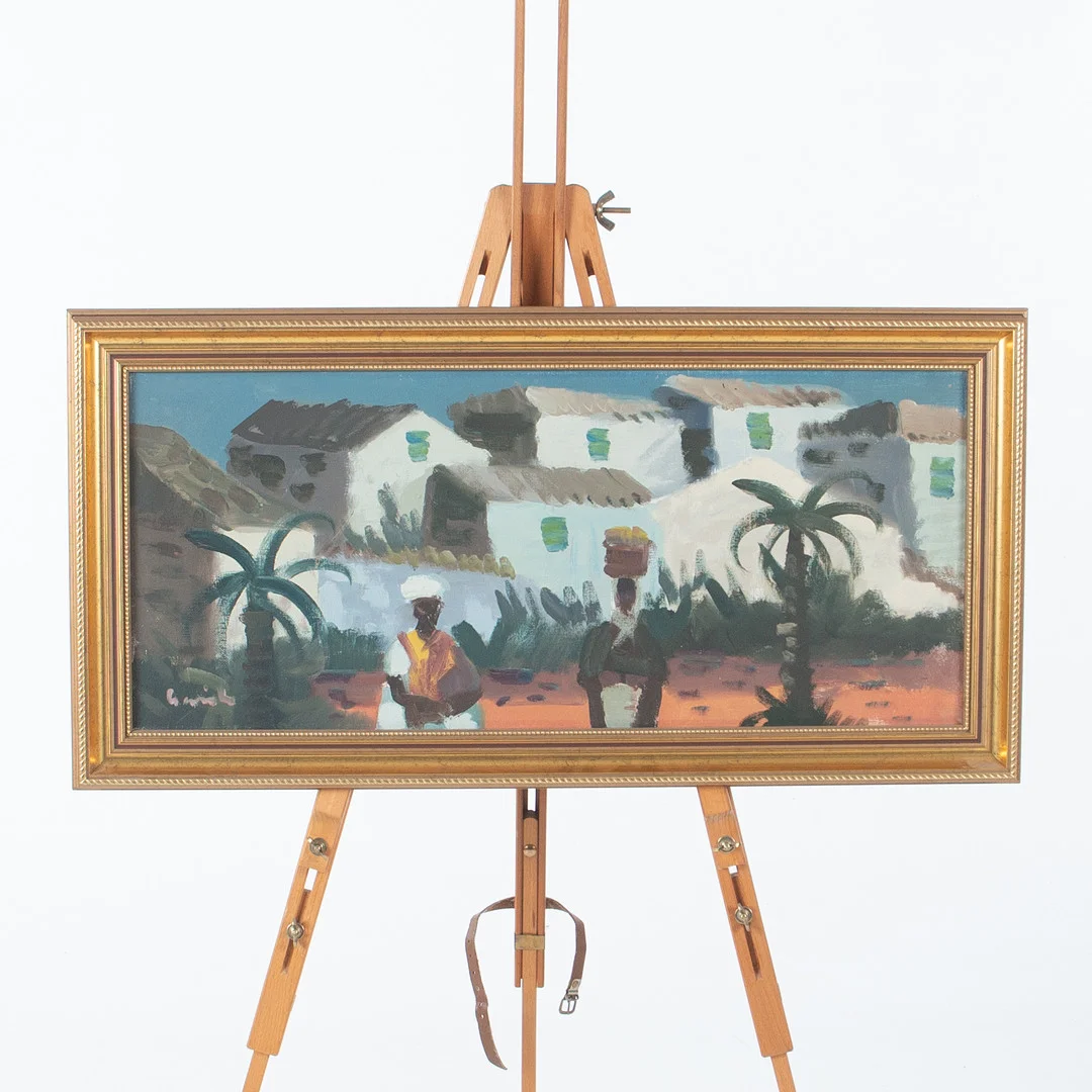 TAGE GAVIK. Olja på duk, motiv från Plaka, Aten. — Paintings — Laholms Auktionskammare