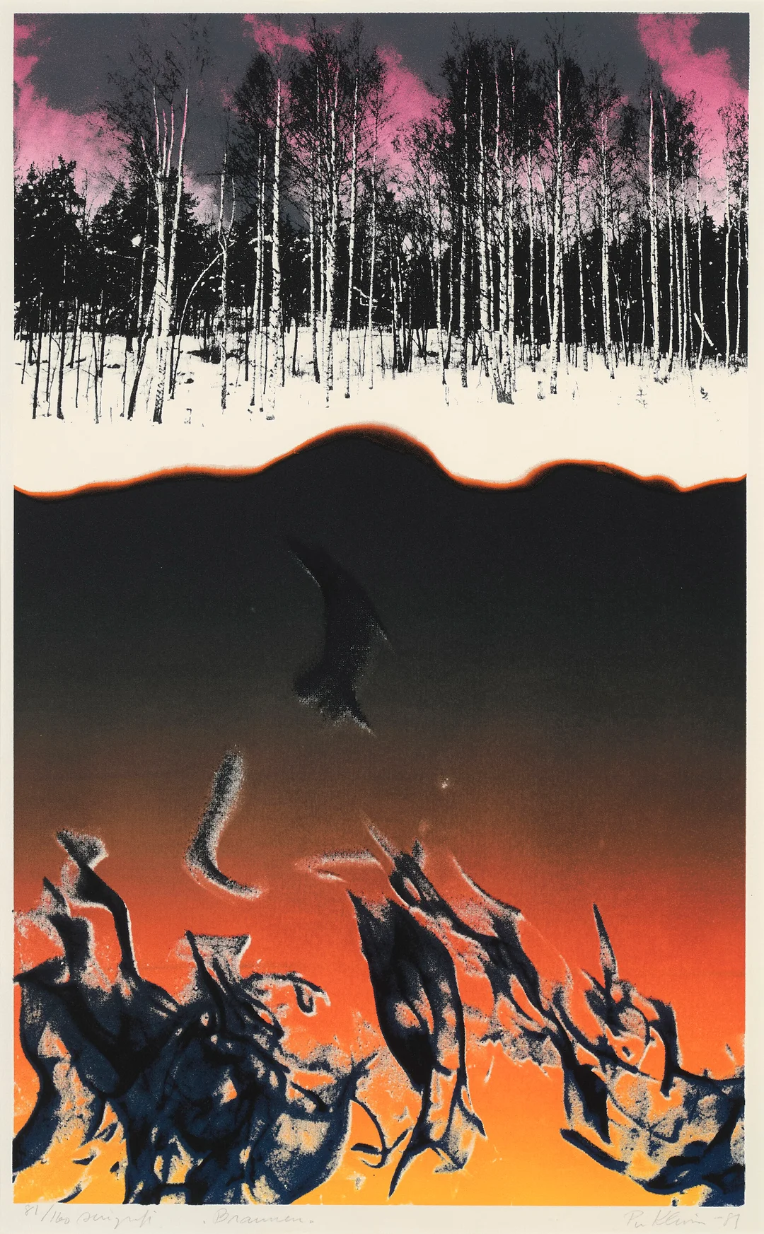 Kleiva, Per — "Brannen" 1981 — Kunst/Grafikk — Blomqvist