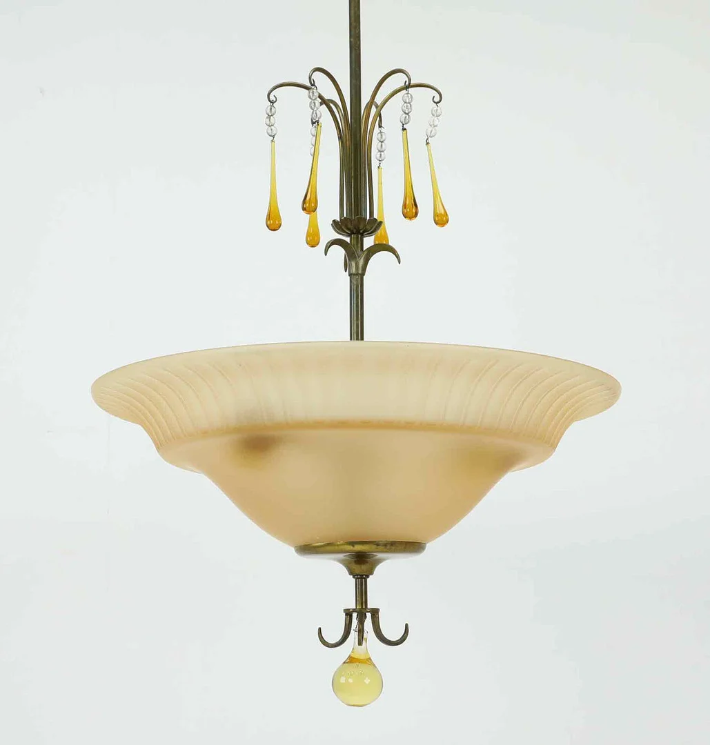 HARALD NOTINI (1879-1959). TILLSKRIVEN. taklampa, Arvid Böhlmarks Lampfabrik, 1930-tal. — Ceiling lights — Hälsinglands Auktionsverk
