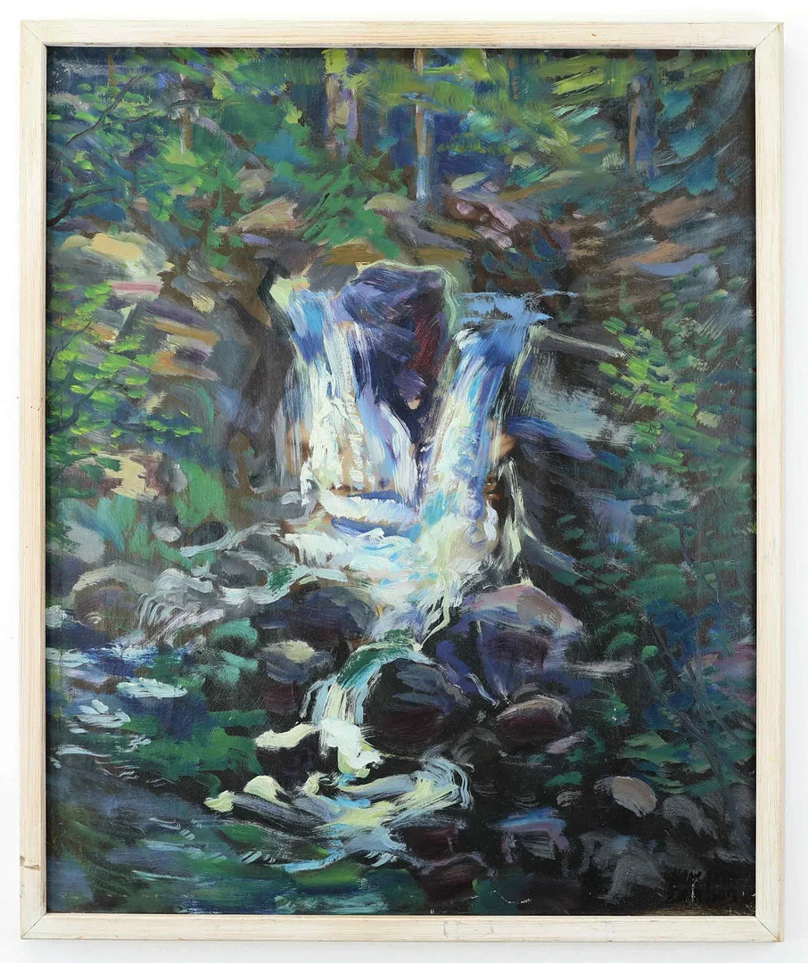 HANS ERIK ERIKSSON. olja på duk, forsande vatten, signerad. — Paintings — Hälsinglands Auktionsverk