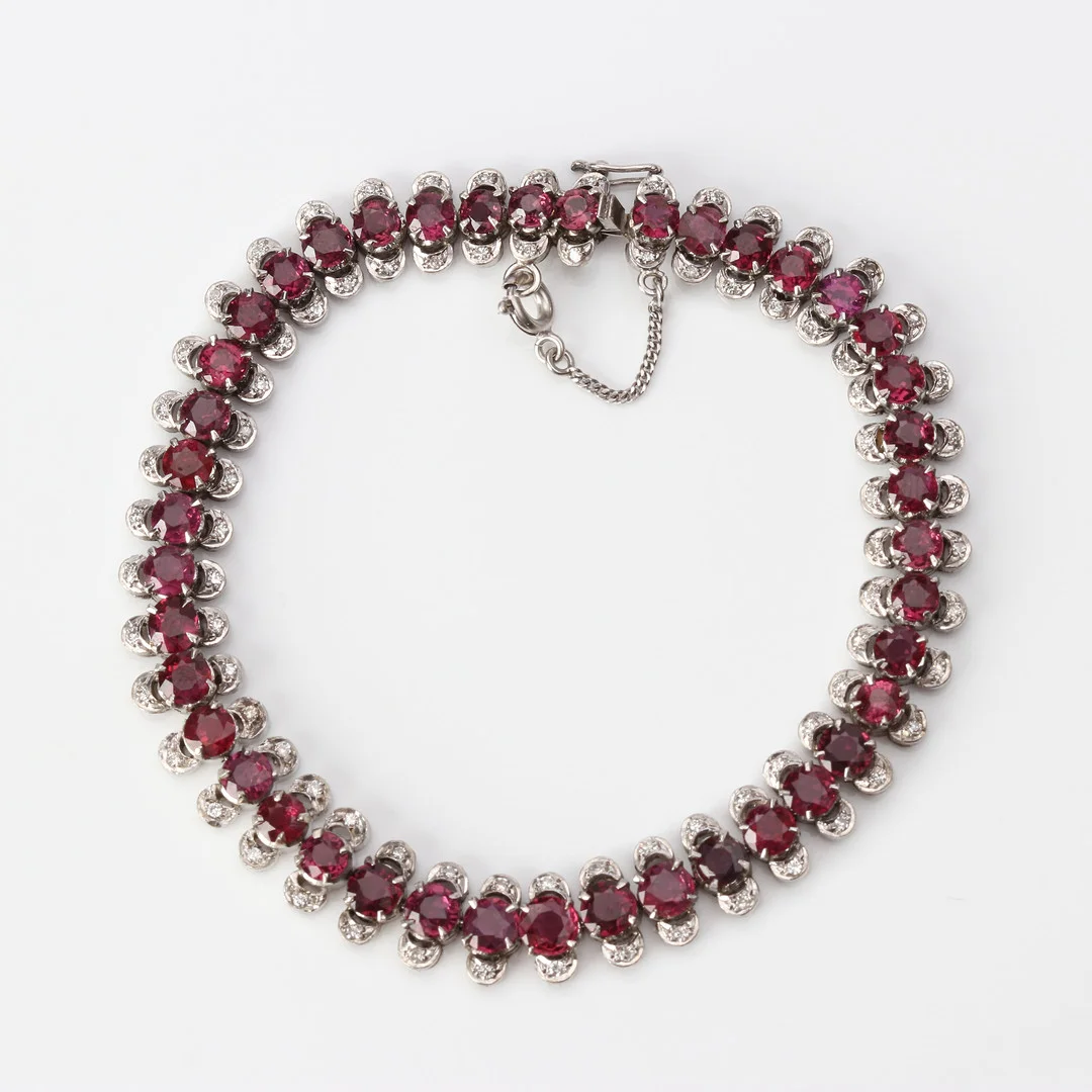RUBIN & DIAMANTARMBAND 14K. — Bracelets — Skånes Auktionsverk