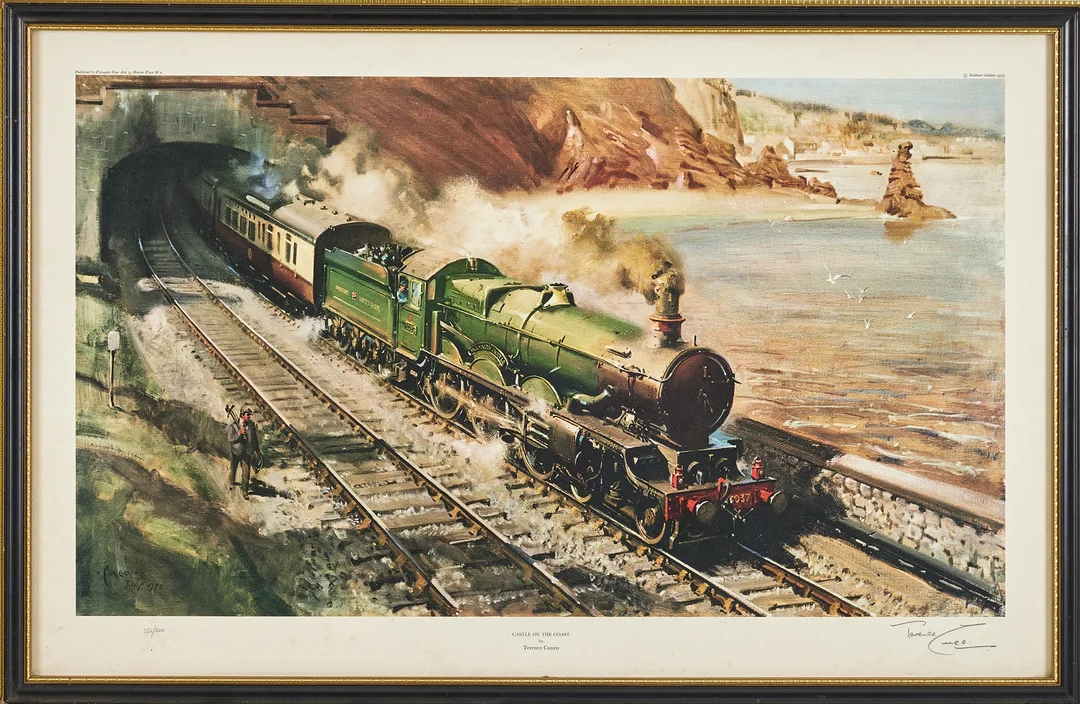TERENCE TENISON CUNEO. "Casle the coast", signerad och numrerad, litografi. — Engravings & Prints — Stockholms Auktionsverk Magasin 5