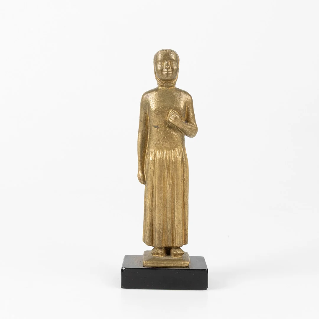 GUSTAF NORDAHL. Skulptur, flicka, brons, gjutarmärkt E Pettersson Fud, signerad. — Sculptures & Bronzes — Stockholms Auktionsverk Helsingborg