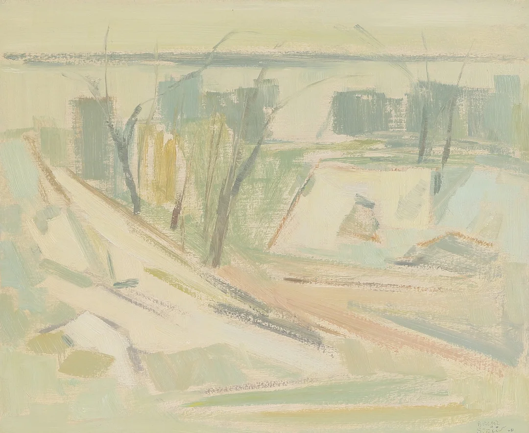 BIRGER STRÅÅT. Olja på pannå, "Marmorbruket", signerad. — Paintings — RA Auktionsverket Norrköping