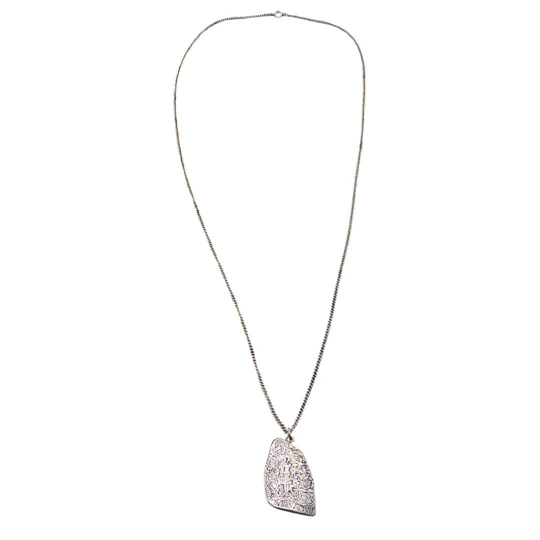 JÖRGEN JENSEN HALSKETTE AUS 835ER SILBER MIT ANHÄNGER MODELL 419. — Necklace — Auktionshaus Stuber's Hammerschlag