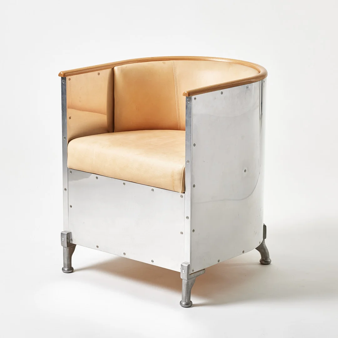 MATS THESELIUS. "Aluminiumfåtölj", fåtölj, Källemo, formgivningsår 1990. — Armchairs & Chairs — Stockholms Auktionsverk Magasin 5