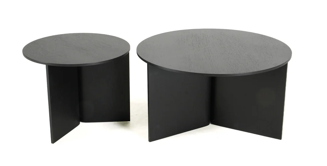 HEY. Two side tables, Slit Table Wood Round (2) — Furniture/Coffee tables, occasional tables — Lauritz