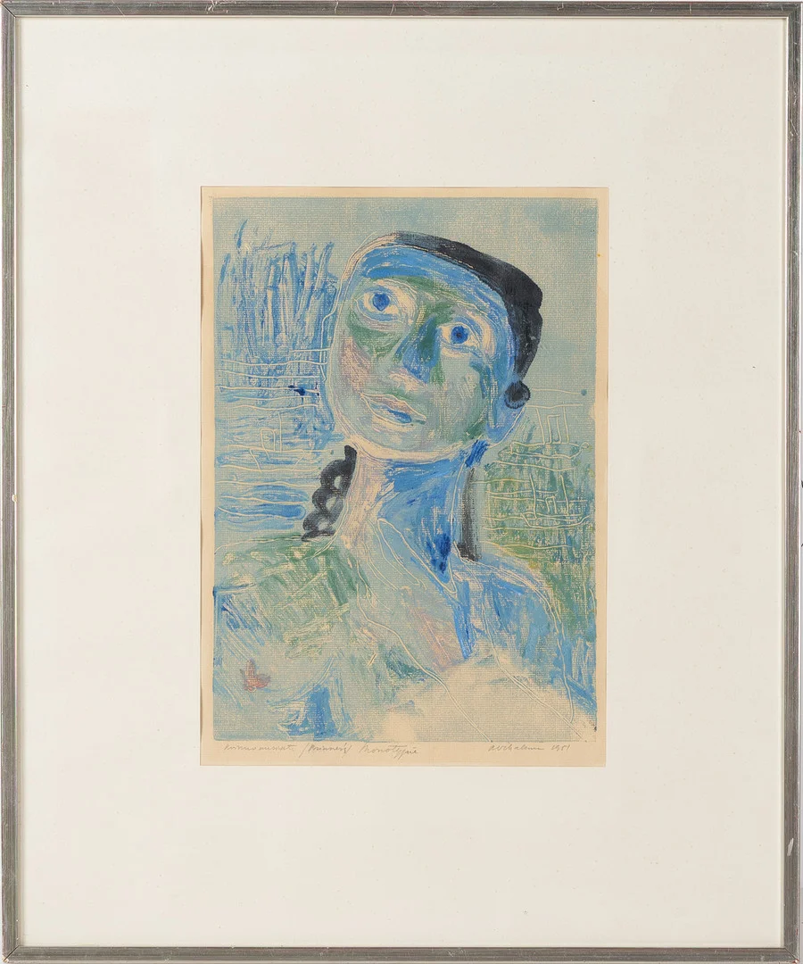 ARNO VIHALEMM (1911-1990). Monotypi, signerad och daterad 1951. — Engravings & Prints — Stockholms Auktionsverk Helsingborg