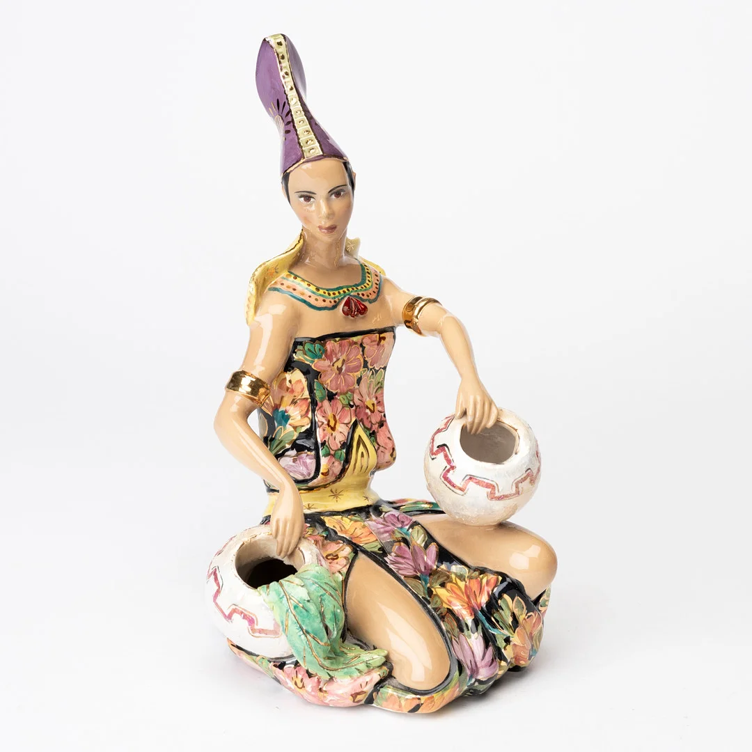 FIGURIN, Liani, Italien, fajans, 1900-tal. — European — Auktionshuset Kolonn