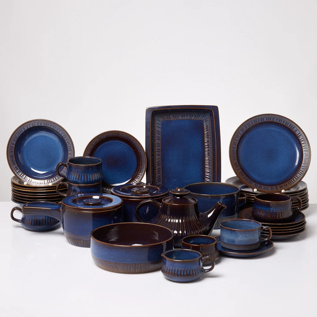 BERIT TERNELL. Servisdelar, 43 dlr, modell "Kosmos", Gefle. — Art glass — Stockholms Auktionsverk Sickla