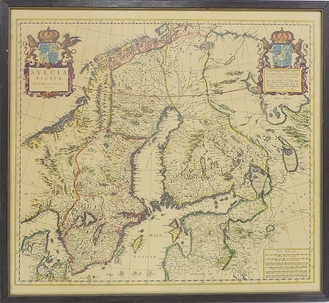 KARTA, Skandinavien, Regnvm, avct. Andrea Bvraeo Sveco, 1900-tal. — Other — Lysekils Auktionsbyrå