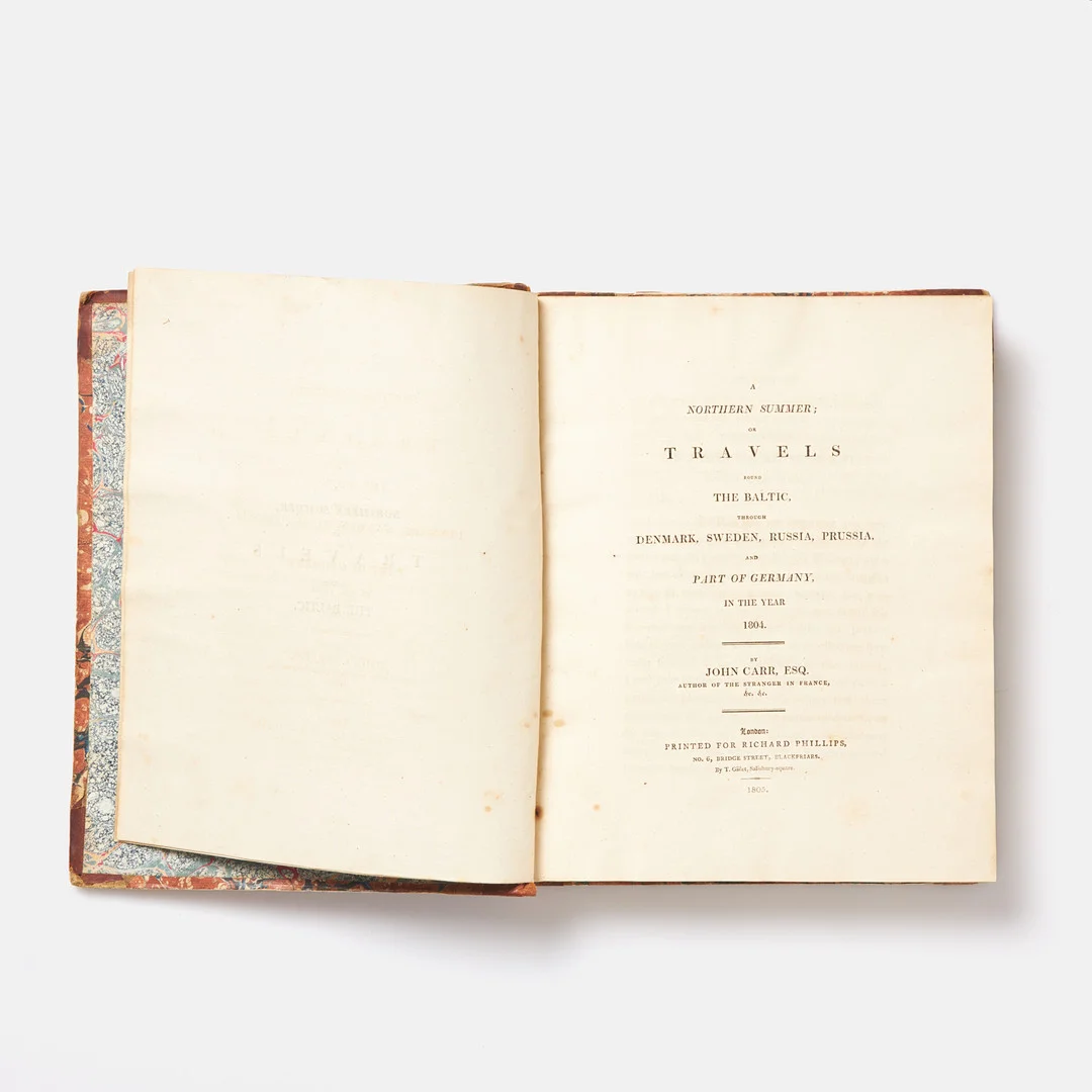BOK, John Carr, "A Northern summer or travels round The Baltic through Denmark, Sweden, Russia, Prussia and part of Germany in year 1804", London 1805. — Books — Stockholms Auktionsverk Sickla
