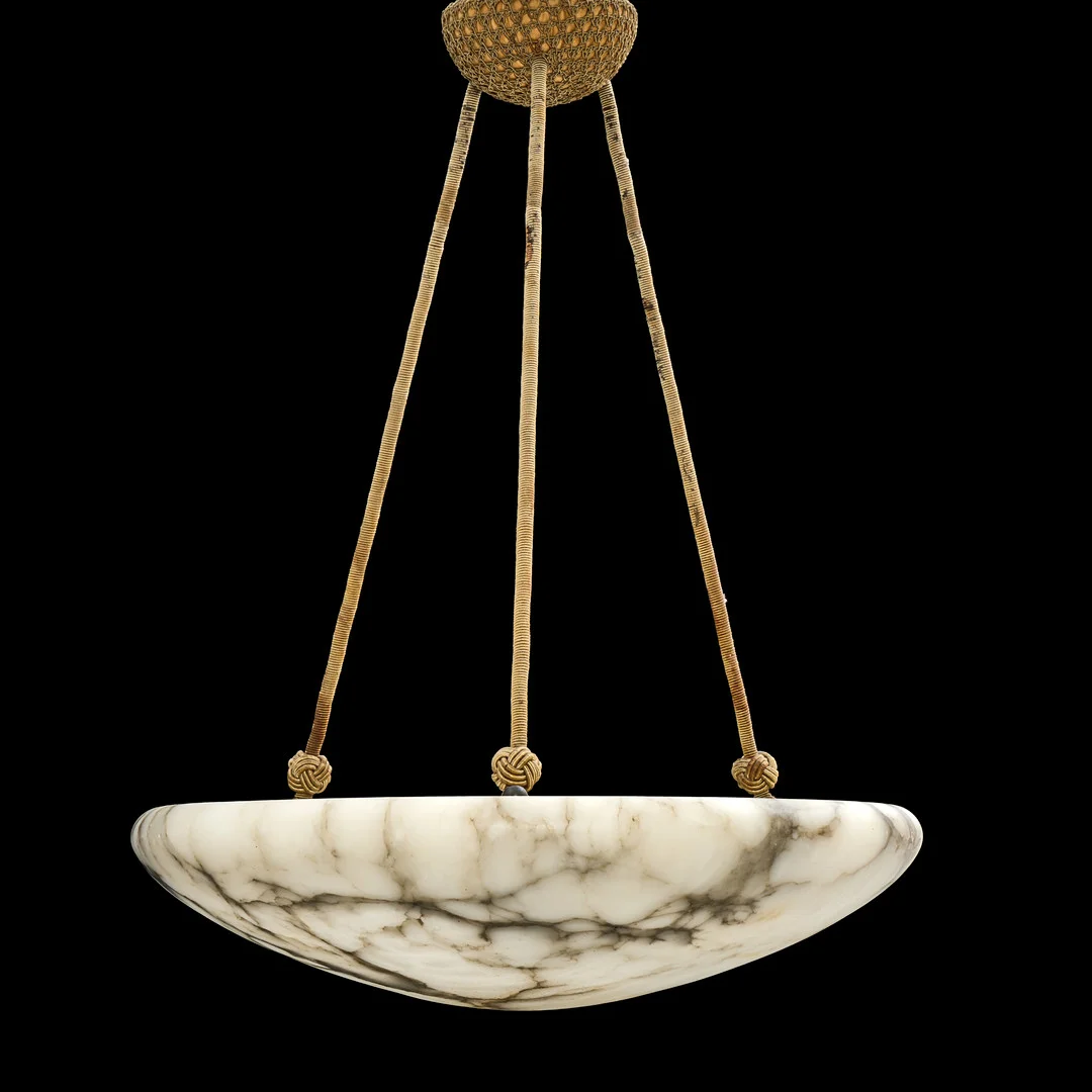 TAKAMPEL, alabaster, 3 ljuspunkter, 1920-tal. — Ceiling lights — Crafoord Auktioner Stockholm
