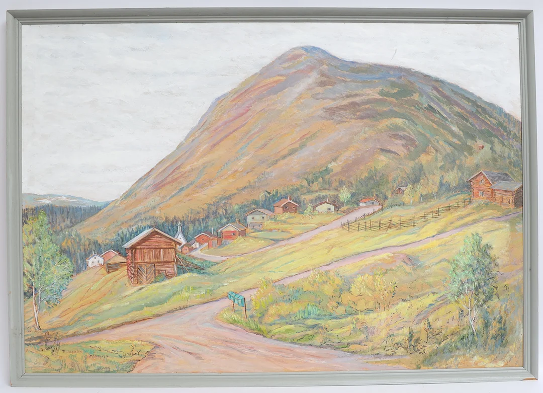 RAGNVALD ASPELIN. Fjordlandskap, oljemålning på pannå, signerad. — Paintings — Falun Auktionsbyrå