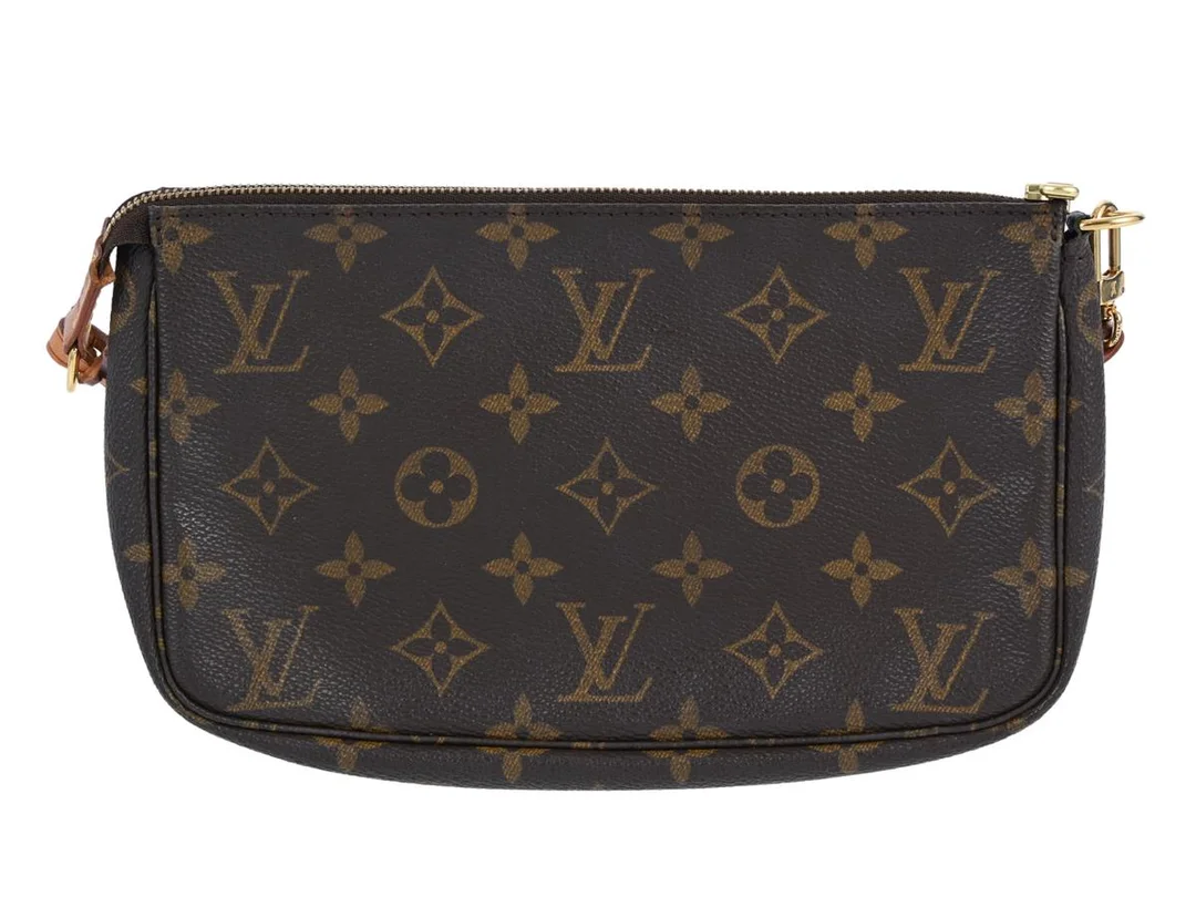 VÄSKA, LOUIS VUITTON, Pochette Accessoires, monogram canvas, guldfärgade beslag, 21x13x3 cm, märkt AR1928, år 1998, bruksslitage. — Accessoarer/Väskor — Kaplans