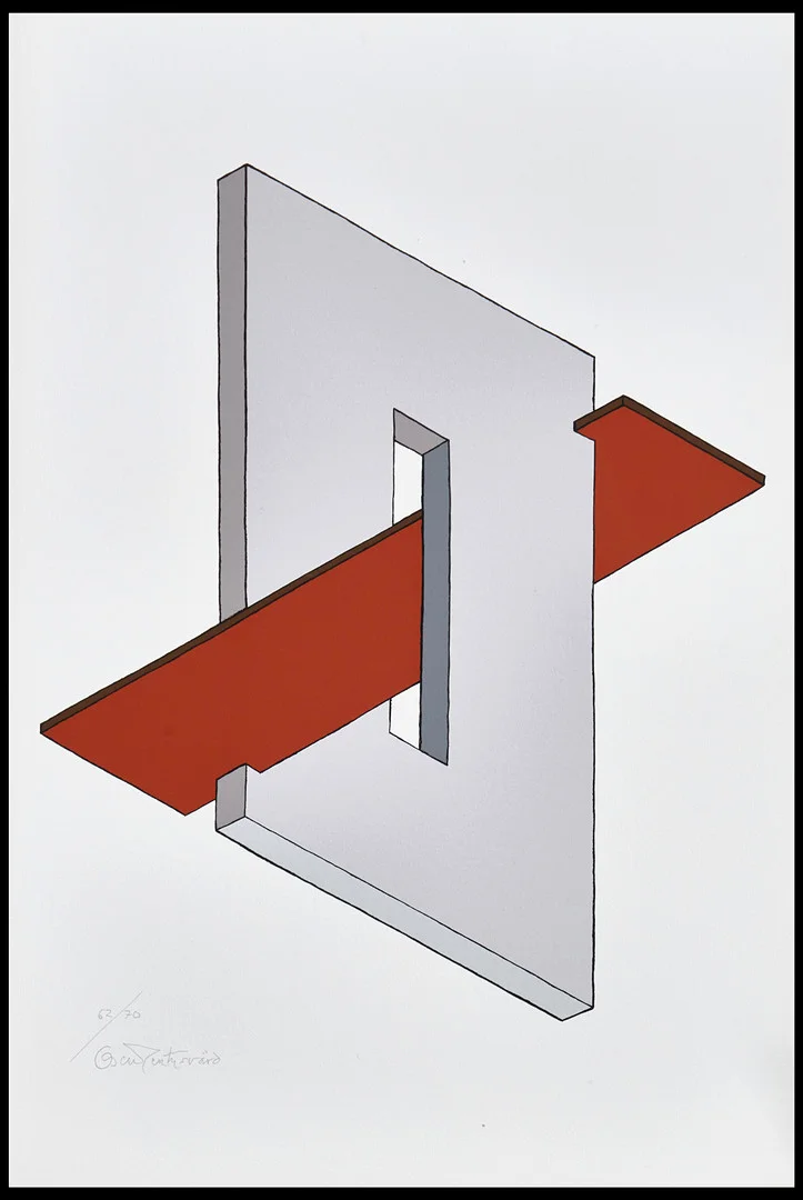 OSCAR REUTERSVÄRD (SVERIGE, 1915–2002). Perspective japonaise - Omöjlig figur, signerad och numrerad 62/70, litografi. — Engravings & Prints — Crafoord Auktioner Stockholm