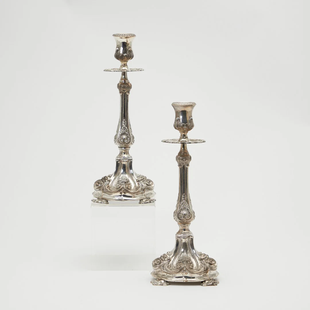 Ferreira Marques / Topázio, Paar Kerzenleuchter, 925er Silber, Gondomar, Portugal. (2). — Silver — Stockholms Auktionsverk Köln