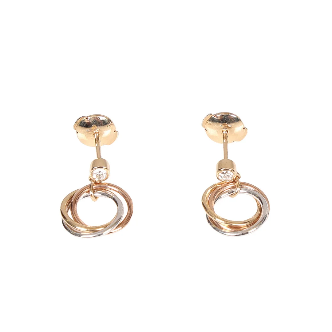 A PAIR OF CARTIER 18 CARAT GOLD DIAMOND SET TRINITY EARRINGS. — Earrings — Bishop & Miller