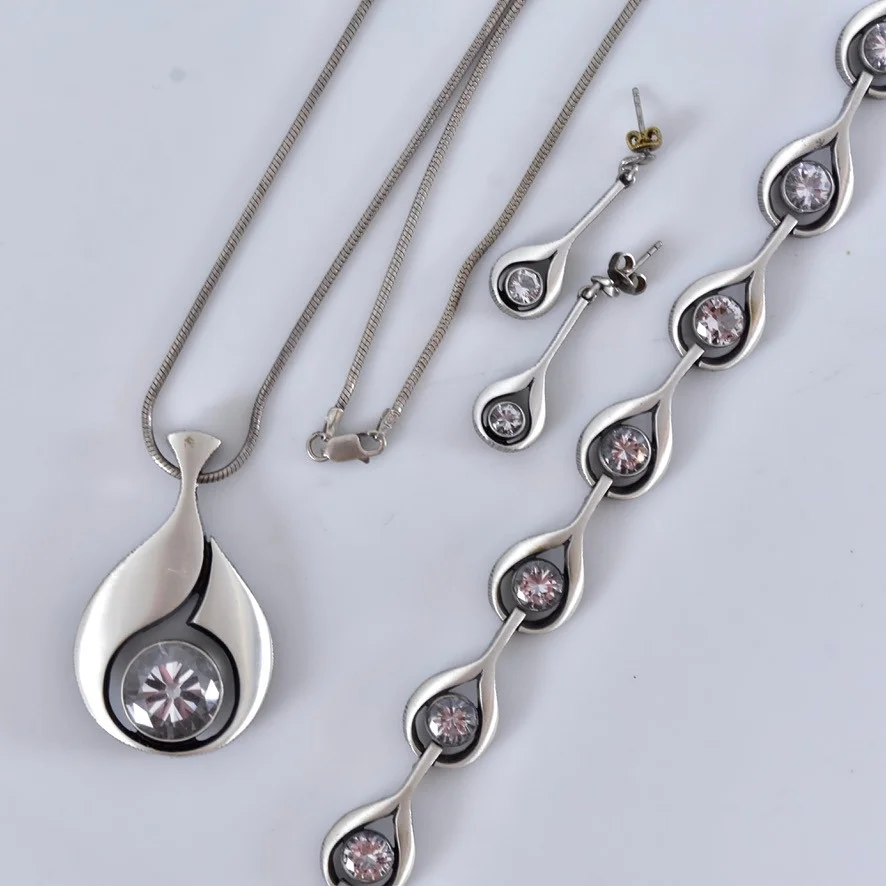 SMYCKESET, Karl Laine Finland, sterlingsilver. — Jewellery — Halmstads Auktionskammare