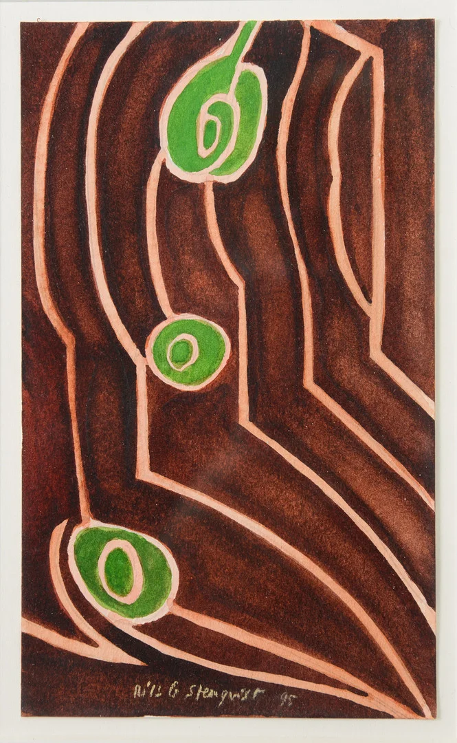 NILS G STENQVIST. Komposition, akvarell på papper, signerad samt daterad -95. — Paintings — Formstad Auktioner