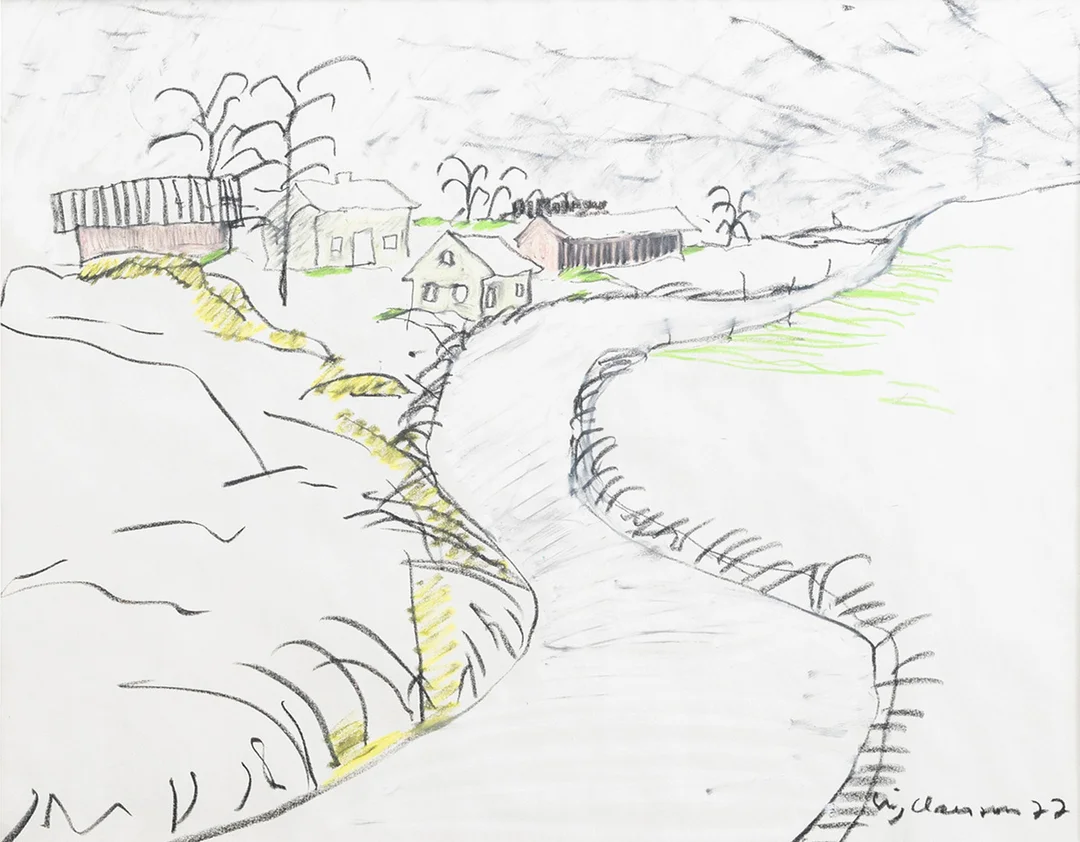STIG (SLAS) CLAESSON. Komposition, blandteknik, signerad, daterad 1977. — Drawings — Auktionshuset Kolonn