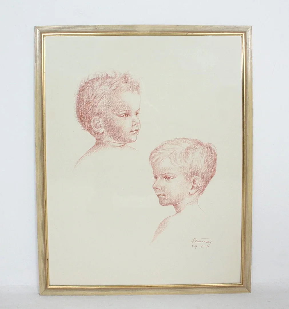 Unbekannter Künstler. 'Portraits', Farbstift auf Papier. — Drawings — Stockholms Auktionsverk Düsseldorf/Neuss