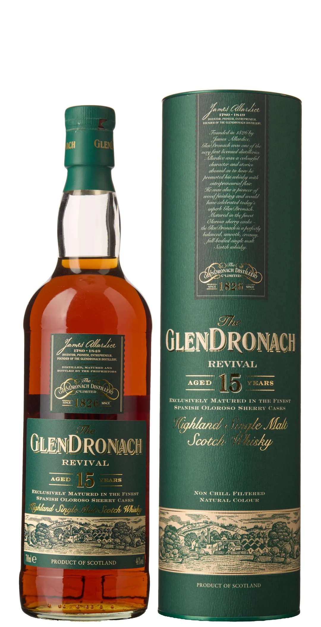 1 x The Glendronach Highland Single Malt Scotch Whisky Revival Aged 15 Years (OCB) — 1 x The Glendronach Highland Single Malt Scotch Whisky Revival Aged 15 Years (OCB) — Vin/Brennevin — Blomqvist