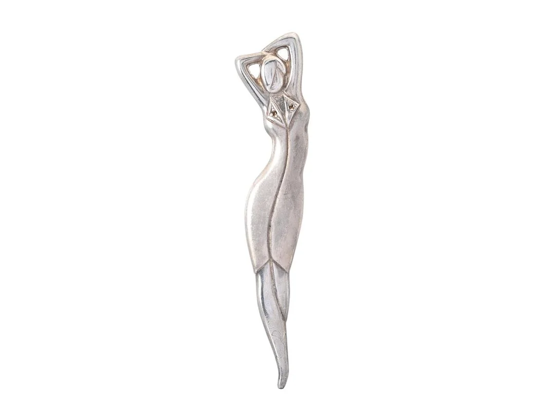 BROSCH, sterlingsilver, höjd 74 mm, vikt 4,8 g. — Smycken/Brosch — Kaplans