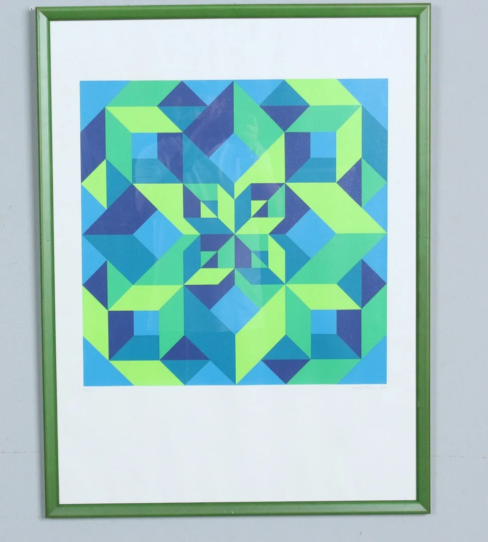 ROLAND ALTMANN (1925-2012). Farbserigraphie, '' Abstrakte Komposition mit geometrischen Formen, signiert , limitiert, 43/100. — Engravings & Prints — Stockholms Auktionsverk Düsseldorf/Neuss