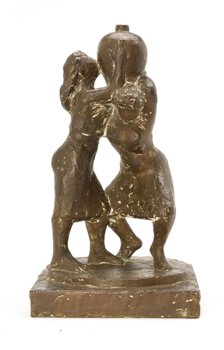 Water bearer. Signed Eickhoff 53. Stamped LR Cire Perdue. Patinated bronze. H. 42. cm. W. 23 cm. — Modern Sculptures/Classical modernism — Bruun Rasmussen