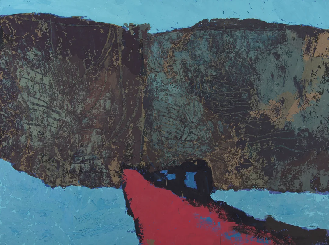 Rumohr, Knut — "Den røde slepebåten" 1996 — Kunst/Maleri — Blomqvist