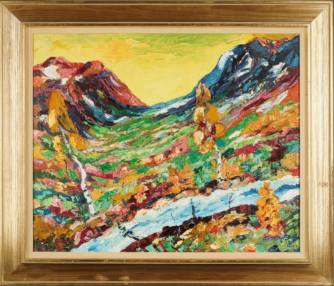 GUSTAF BÖRTNER. Olja på duk, Landskapsmotiv, Signerad. — Paintings — Norrlands Auktionsverk