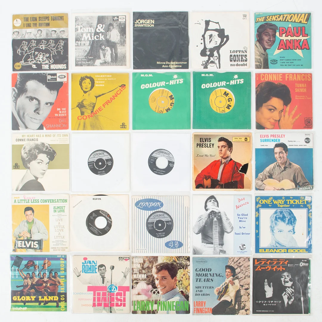 PARTI SINGLAR 7", 25 stycken. — Audio, Vinyl & Hi-Fi — Laholms Auktionskammare