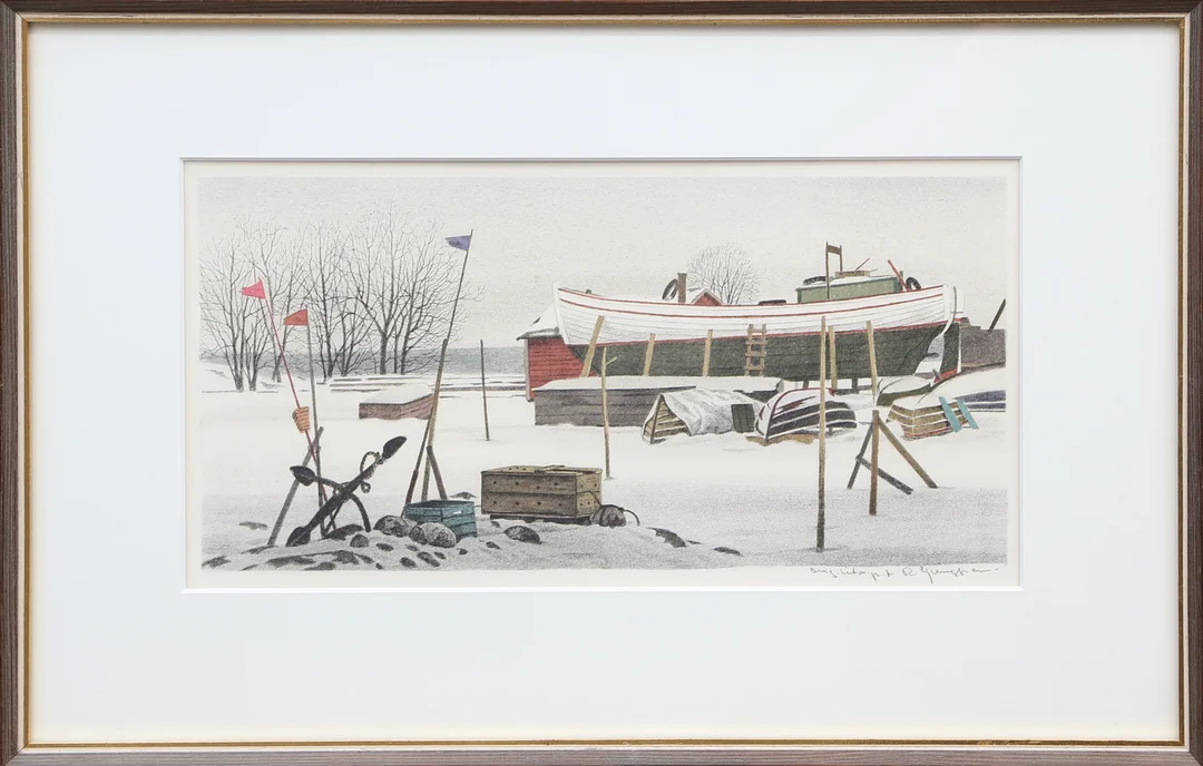 REINOLD LJUNGGREN. LITO, signerad. — Engravings & Prints — Kalmar Auktionsverk