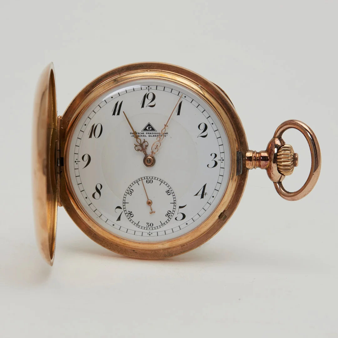 DPUG GLASHÜTTE. Savonnette-Taschenuhr, 585er Roségold, um 1922, Deutschland. — Pocket & Stop Watches — Stockholms Auktionsverk Köln