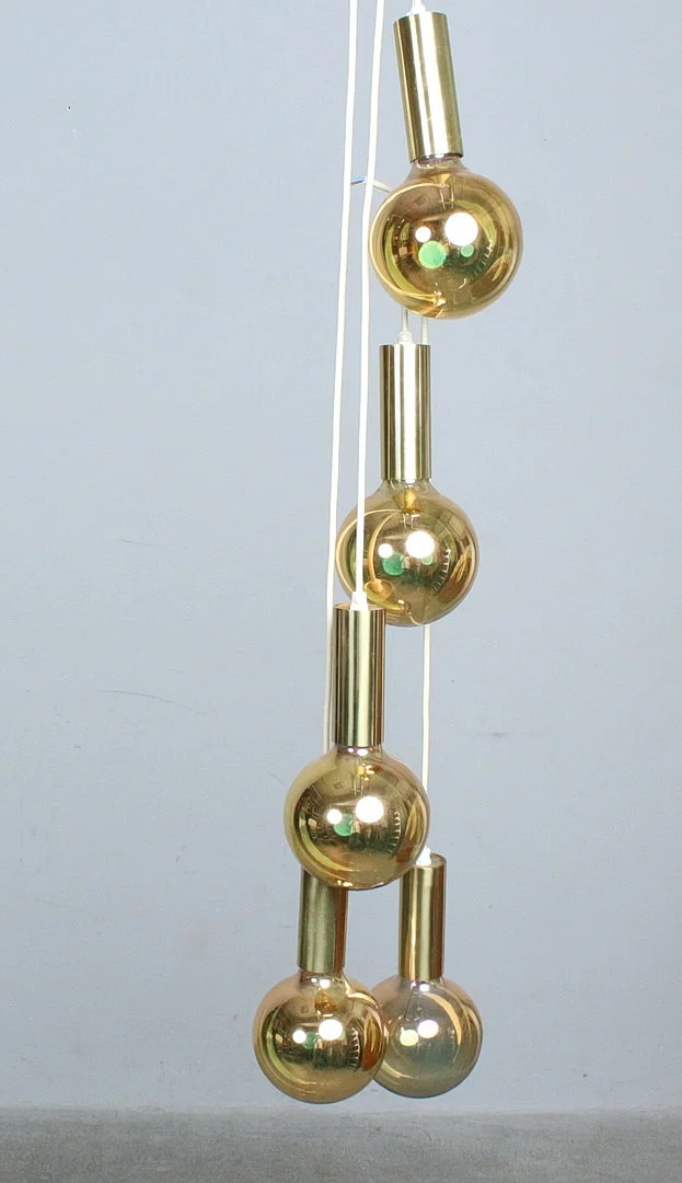 Kaskadenleuchte 5-lichtig der 1970er. — Ceiling lights — Stockholms Auktionsverk Düsseldorf/Neuss
