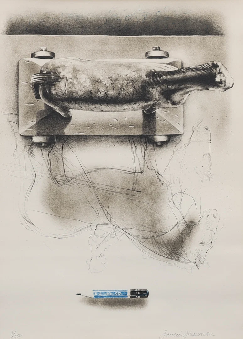 JANERIC JOHANSSON. färglitografi, draghäst och blyertspenna, numrerad 5/300, signerad. — Engravings & Prints — Auktionsmagasinet Vänersborg
