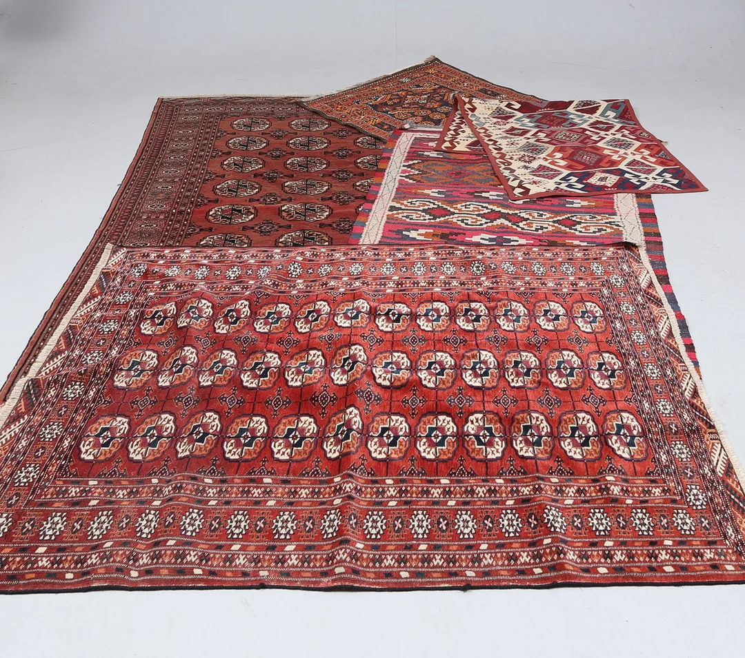 MATTOR, 5 st, bl.a. Boccara. — Oriental Carpets & Textiles — Gomér & Andersson Linköping
