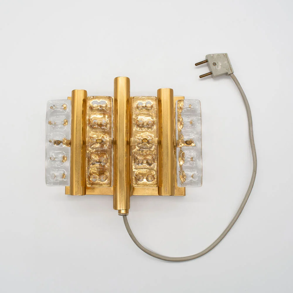 CARL FAGERLUND. WANDLAMPE, ORREFORS, MPR DÄNEMARK, 1960ER JAHRE, MESSING, GLAS. — Wall Lights — Kunst- und Auktionshaus Kleinhenz